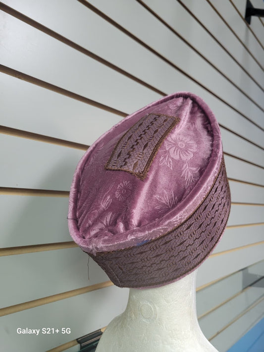 Regal Kufi Cap – Mustard Velvet with Jewels by SintAfrik