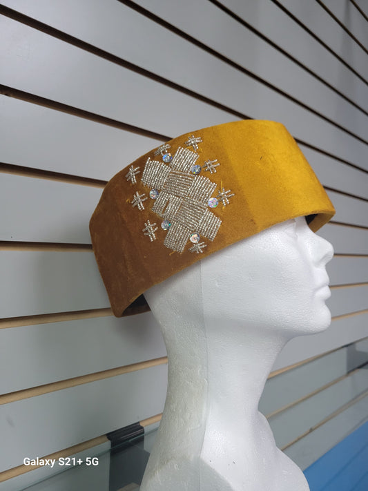 Sovereign Kufi Cap – Red Velvet Crown by SintAfrik