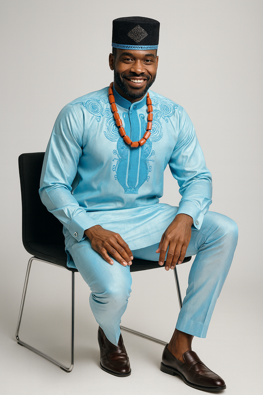 Nigerian Elegance Light Blue Senator