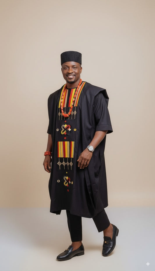 The Ceremonial Embroidered Agbada Set