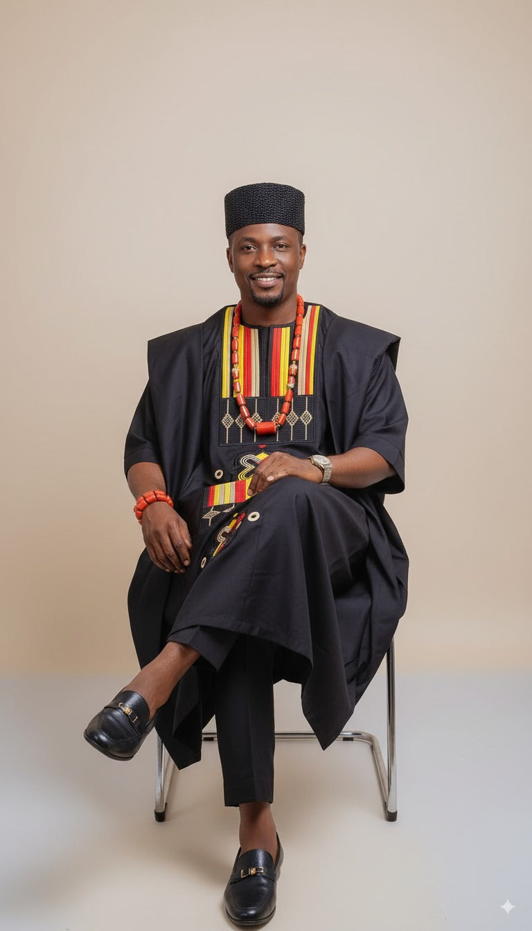 The Ceremonial Embroidered Agbada Set