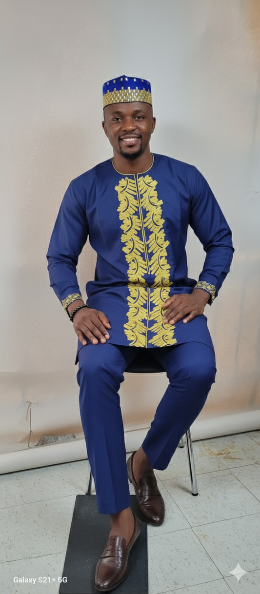 Royal Blue Senator with Golden Crest Embroidery