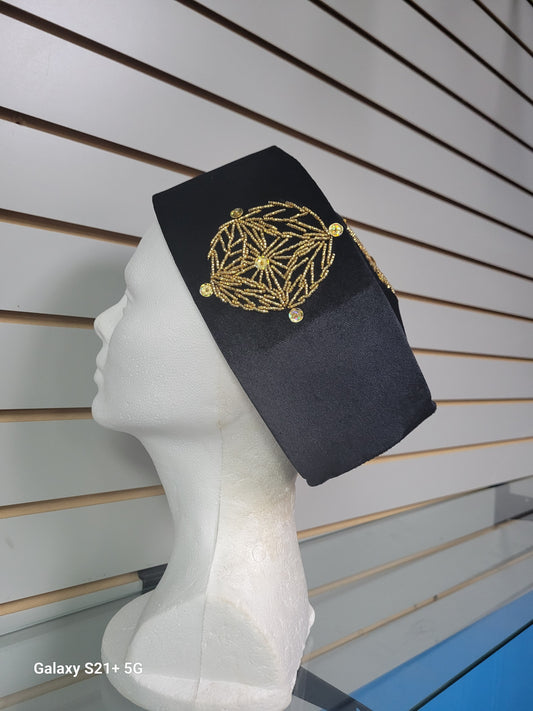 Emir Kufi Cap – Slate with Sky Bands