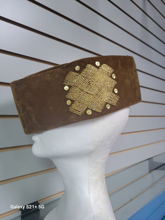 Starburst Kufi Cap – Black with Rhinestones by SintAfrik