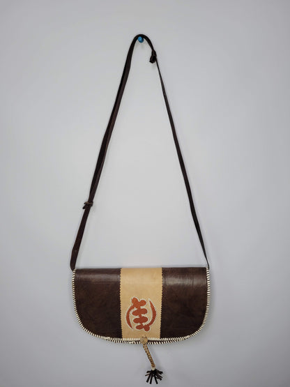 Geometric Elegance Leather Shoulder Bag