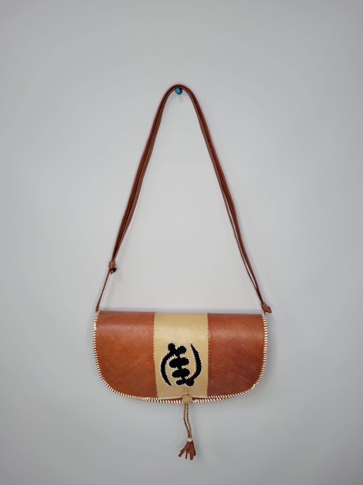 Geometric Elegance Leather Shoulder Bag