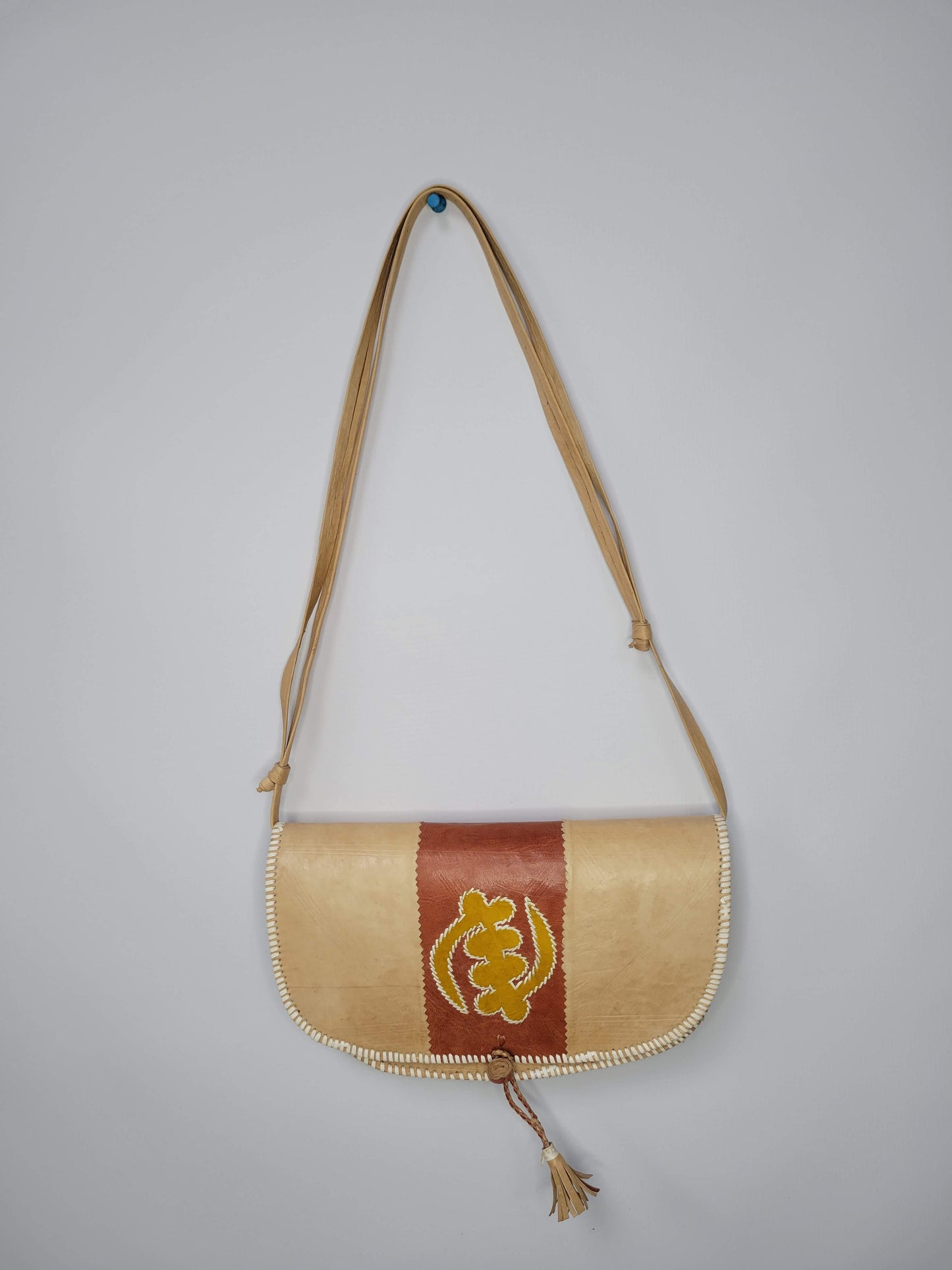 Geometric Elegance Leather Shoulder Bag