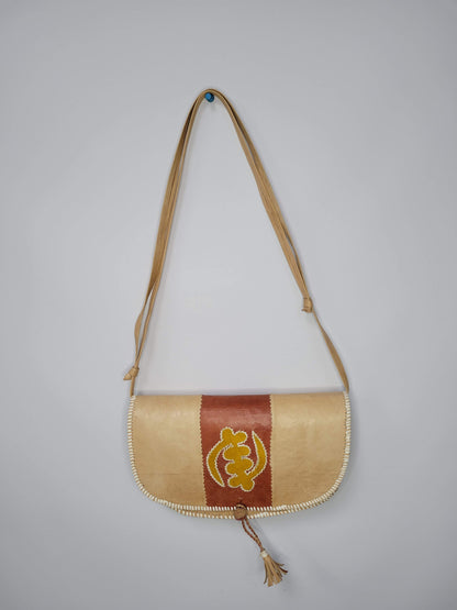 Geometric Elegance Leather Shoulder Bag