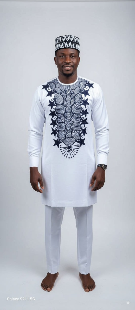 Blue Senator with Golden Crest Embroidery