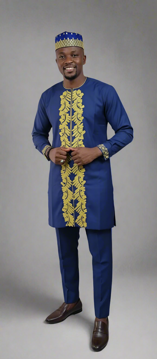 Royal Blue Senator with Golden Crest Embroidery