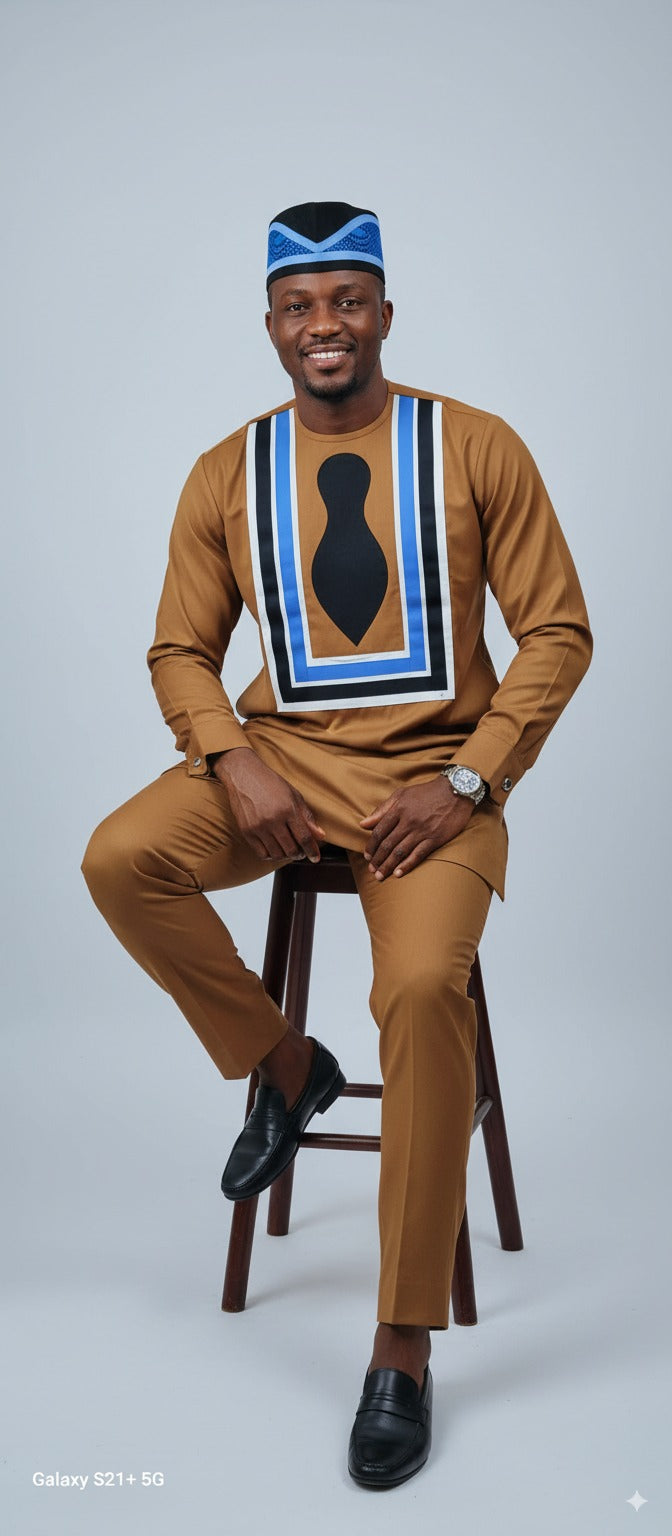 Vibrant Adire Pattern Senator Suit