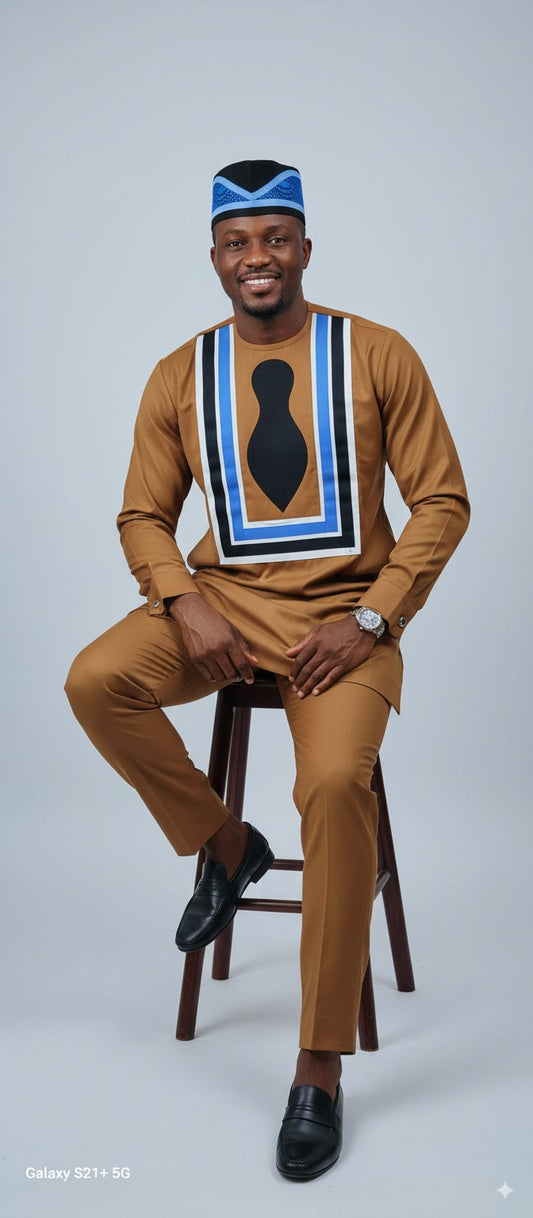 Vibrant Adire Pattern Senator Suit