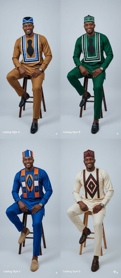 Vibrant Adire Pattern Senator Suit