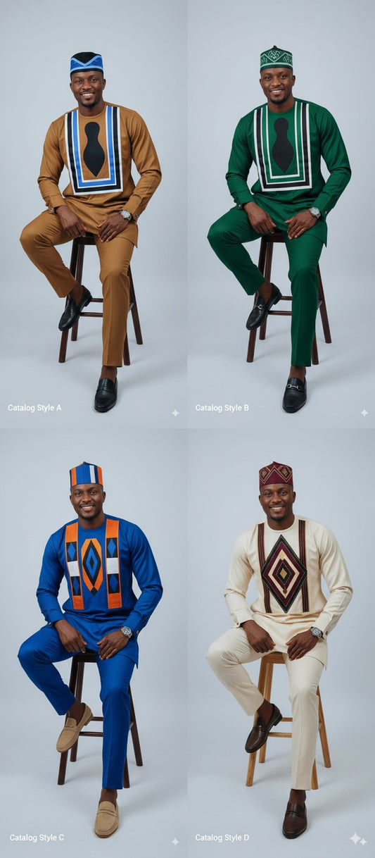 Vibrant Adire Pattern Senator Suit