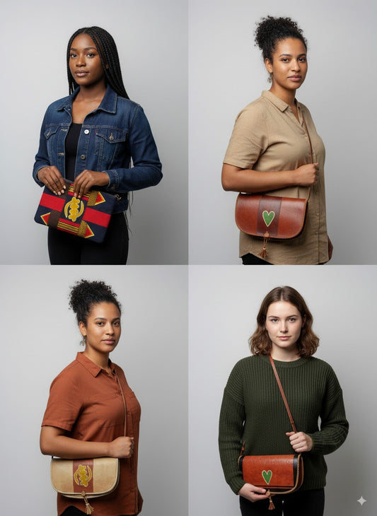 Geometric Elegance Leather Shoulder Bag