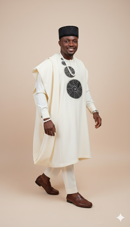 Bold Golden Agbada Suit- Dynamic...