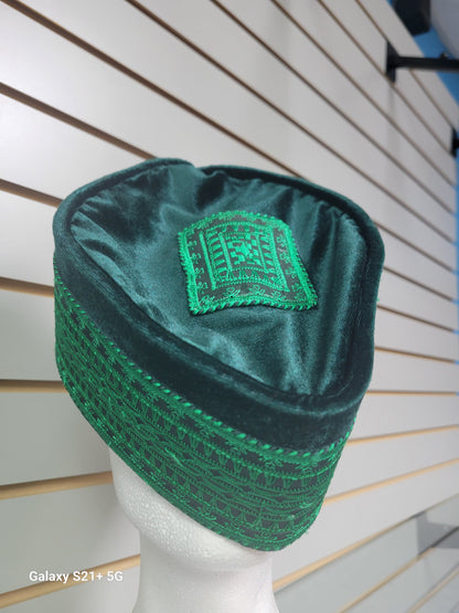 Regal Kufi Cap – Mustard Velvet