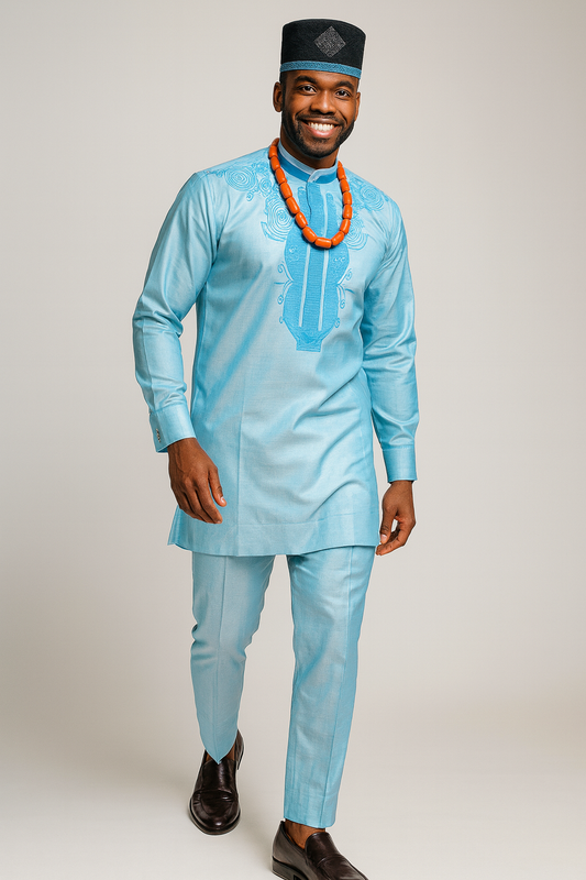 Nigerian Elegance Light Blue Senator